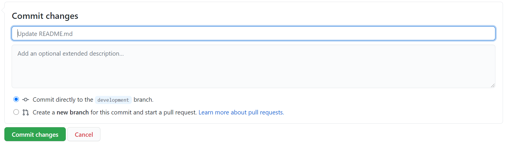 Git commit structure